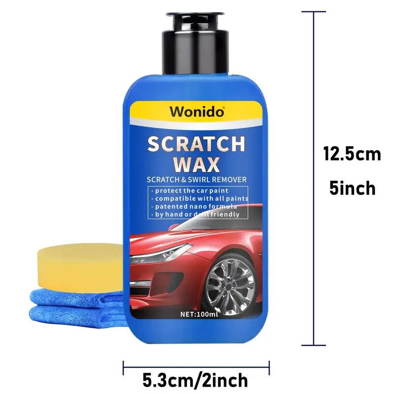 Cera para rayones y removedor de remolinos para autos, pulidor Nano Shine