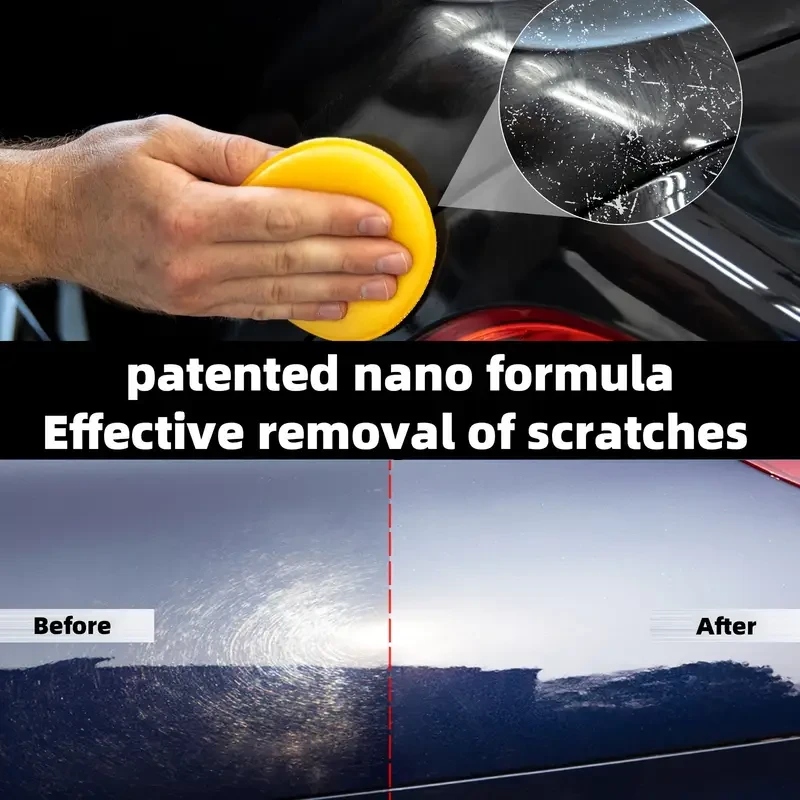 Cera para rayones y removedor de remolinos para autos, pulidor Nano Shine