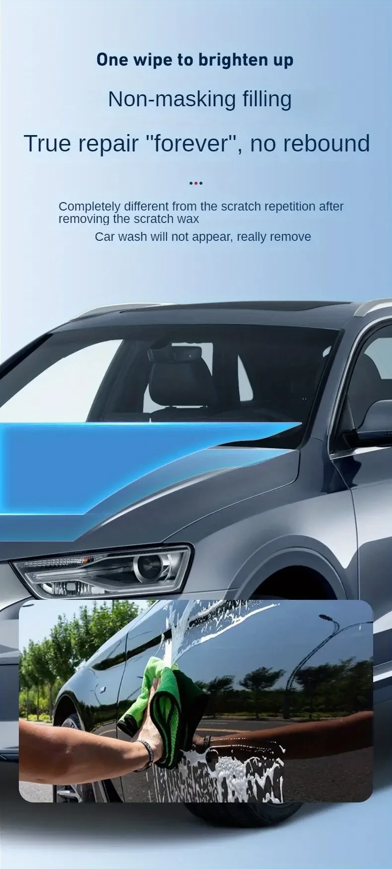 Cera para rayones y removedor de remolinos para autos, pulidor Nano Shine