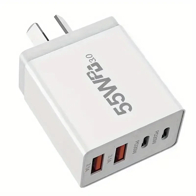 Adaptador de corriente GaN de carga rápida de 4 puertos y 55 W