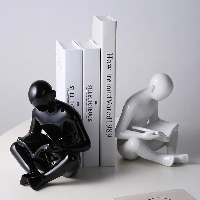 Sujetalibros de cerámica creativa nórdica, artesanías, adorno para el hogar, decoración moderna para sala de estar, accesorios de adorno, regalo