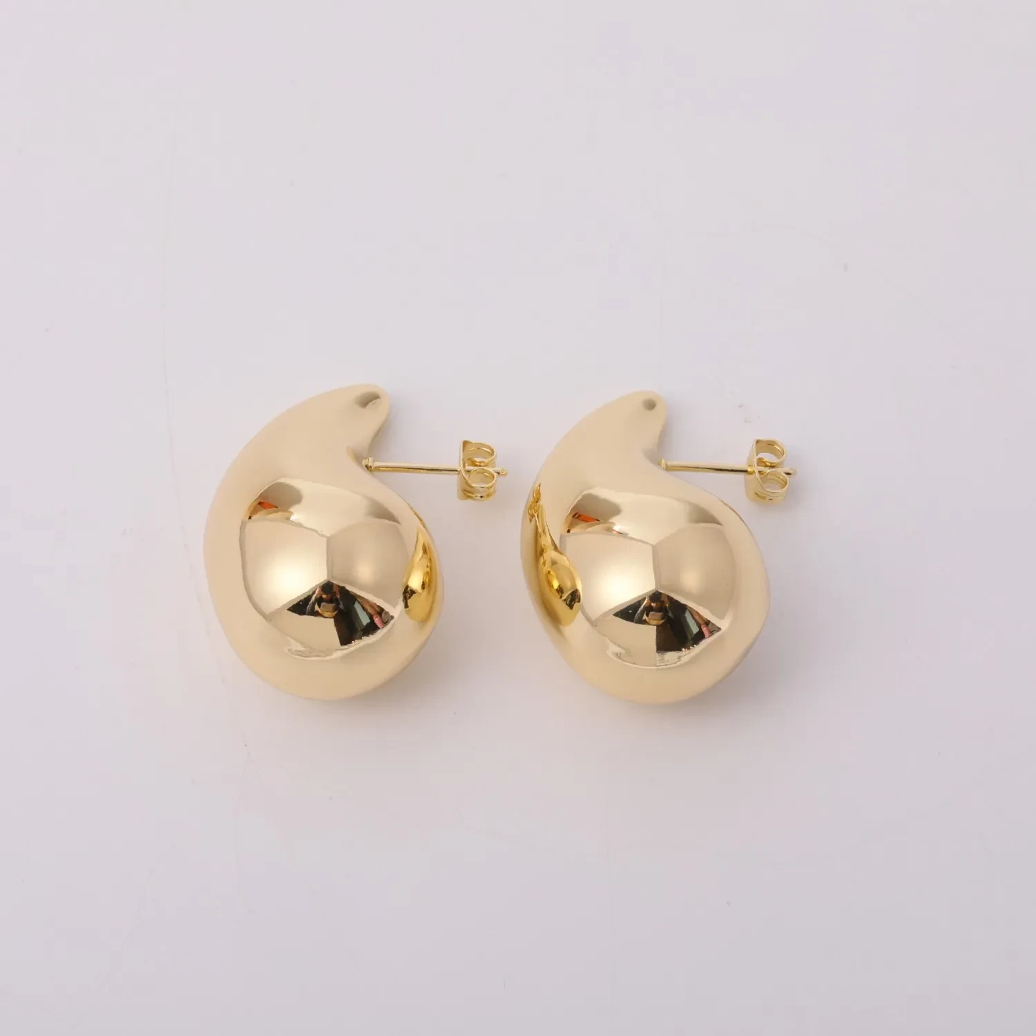 Pendientes de espejo de acero inoxidable, estilo francés geométrico, ligeros, de lujo, de acero de titanio, huecos.