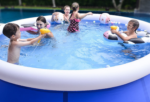 Piscina al aire libre con soporte redondo, piscina inflable tipo mariposa
