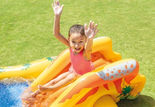 Piscina inflable con forma de volcán de dinosaurios y piscina infantil