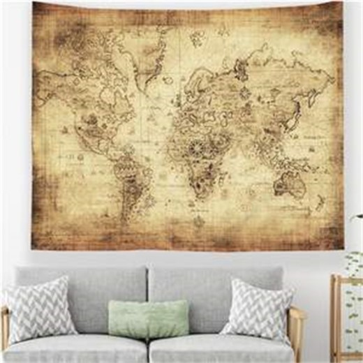 Toalla de playa con tapiz de mapa del mundo para decoración del hogar