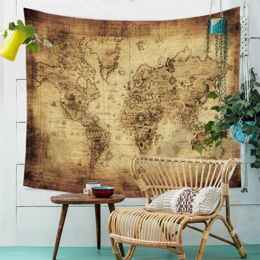 Toalla de playa con tapiz de mapa del mundo para decoración del hogar