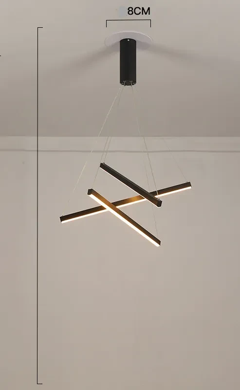 Lámpara de araña de escalera hueca dúplex con atmósfera moderna y sencilla. Creatividad.