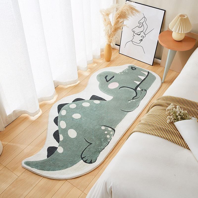 Alfombra de tiras largas para mesita de noche de dormitorio creativo para el hogar