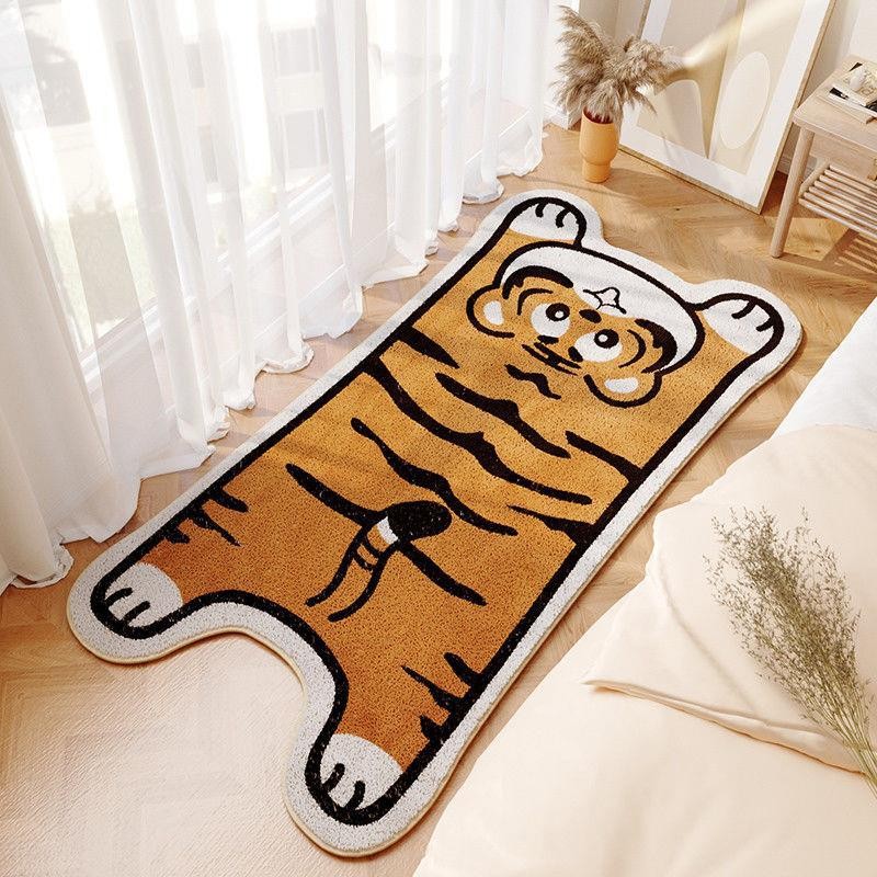 Alfombra de tiras largas para mesita de noche de dormitorio creativo para el hogar