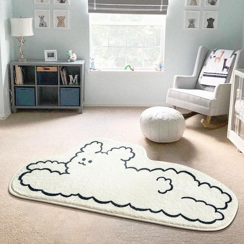 Alfombra de tiras largas para mesita de noche de dormitorio creativo para el hogar