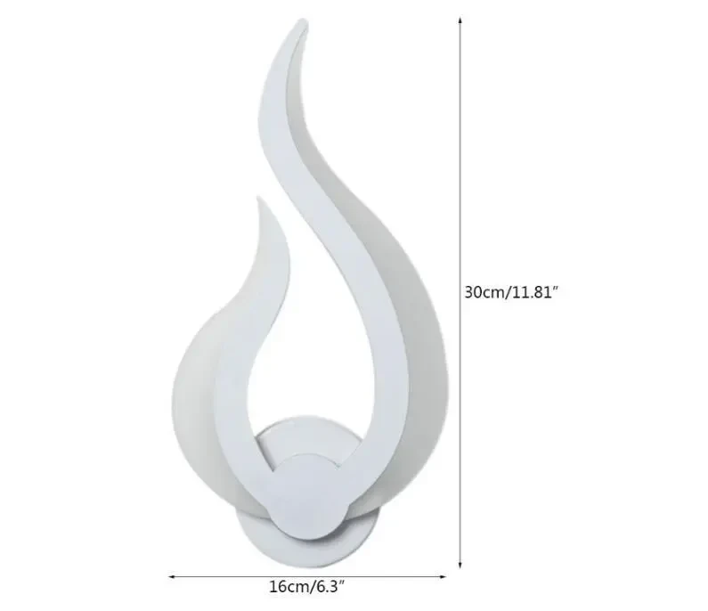 Lámpara de pared acrílica con forma de llama, moderna y sencilla.