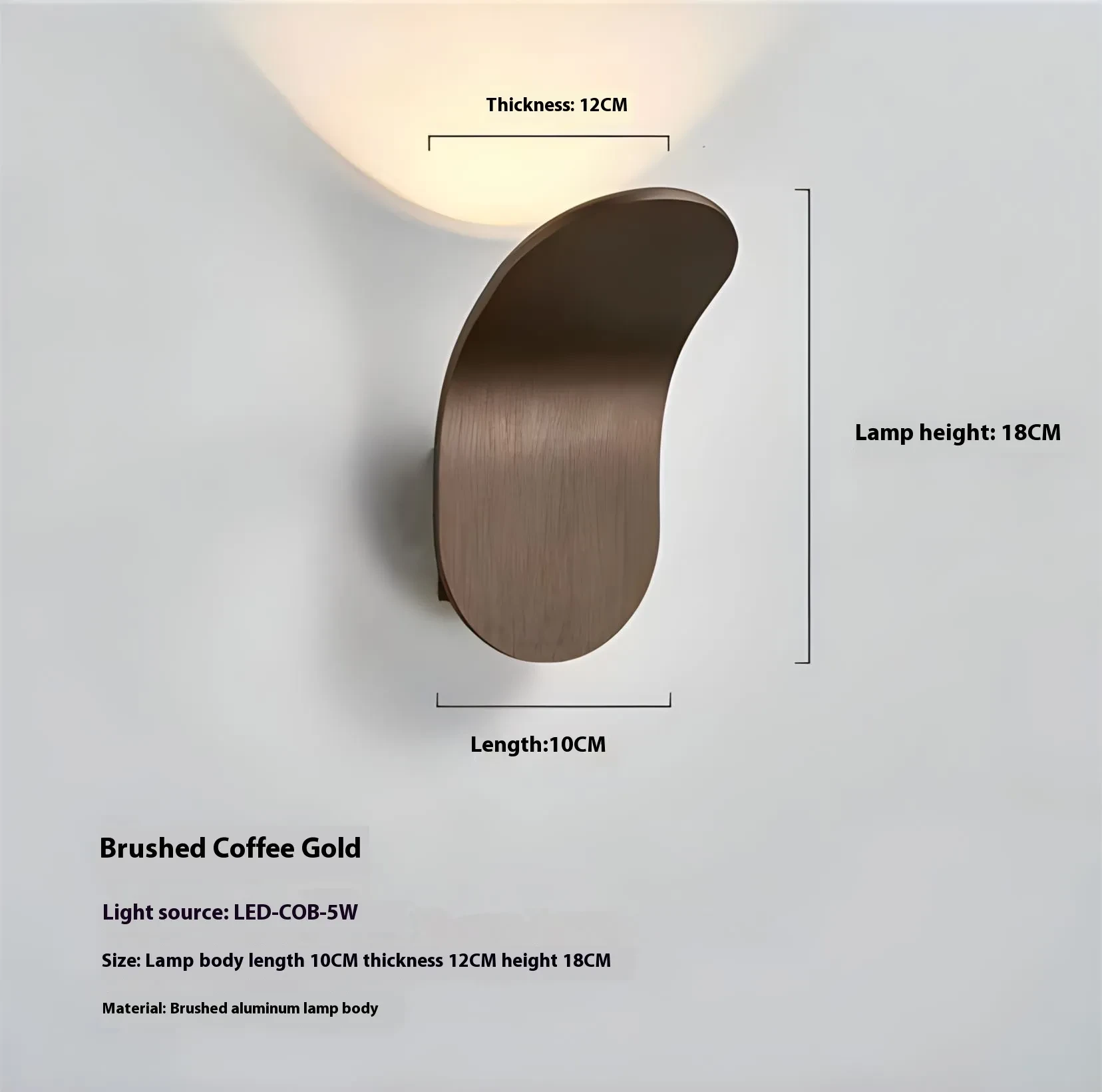 Lámpara de pared LED sencilla, lámpara de noche para dormitorio, luz para pasillo