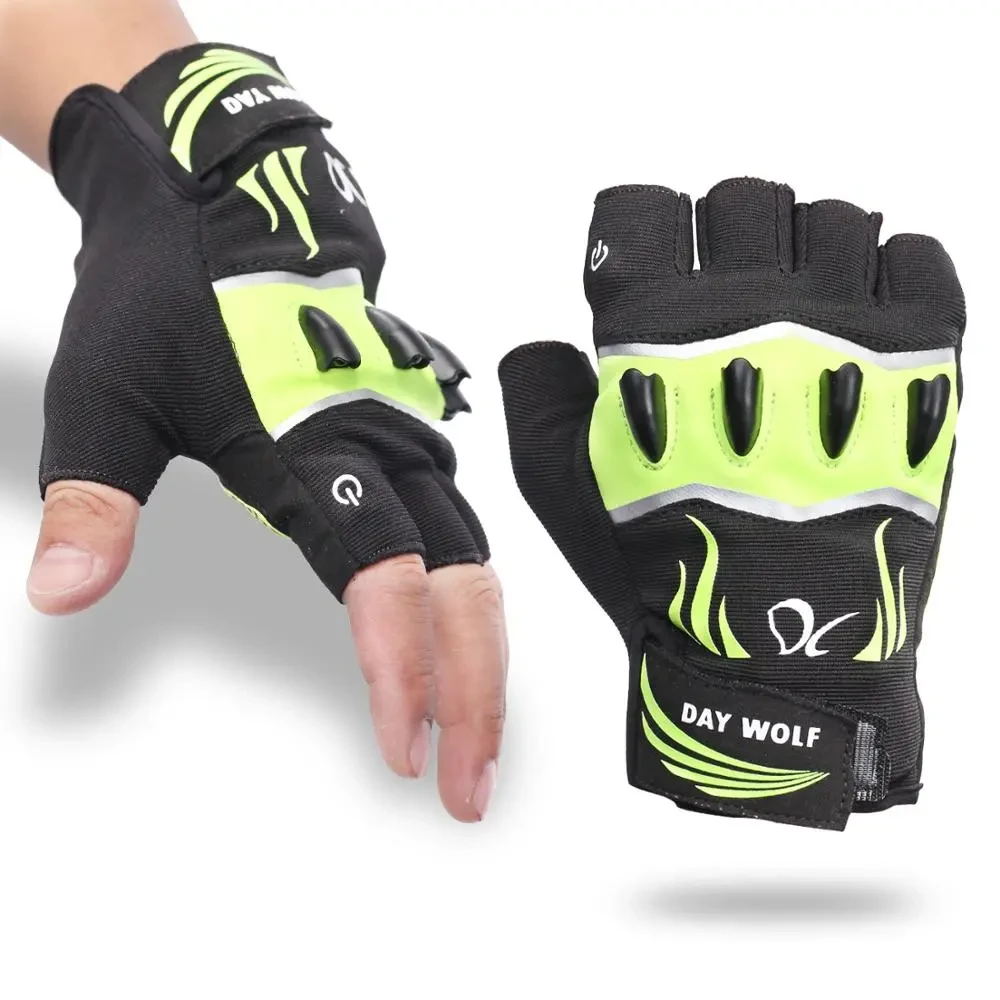 Guantes de iluminación para bicicleta para deportes al aire libre sin dedos