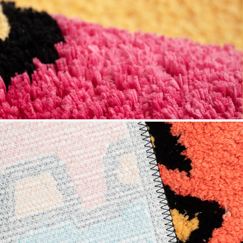 Alfombra de hipopótamo de peluche para dormitorio, pequeña, para la mesita de noche