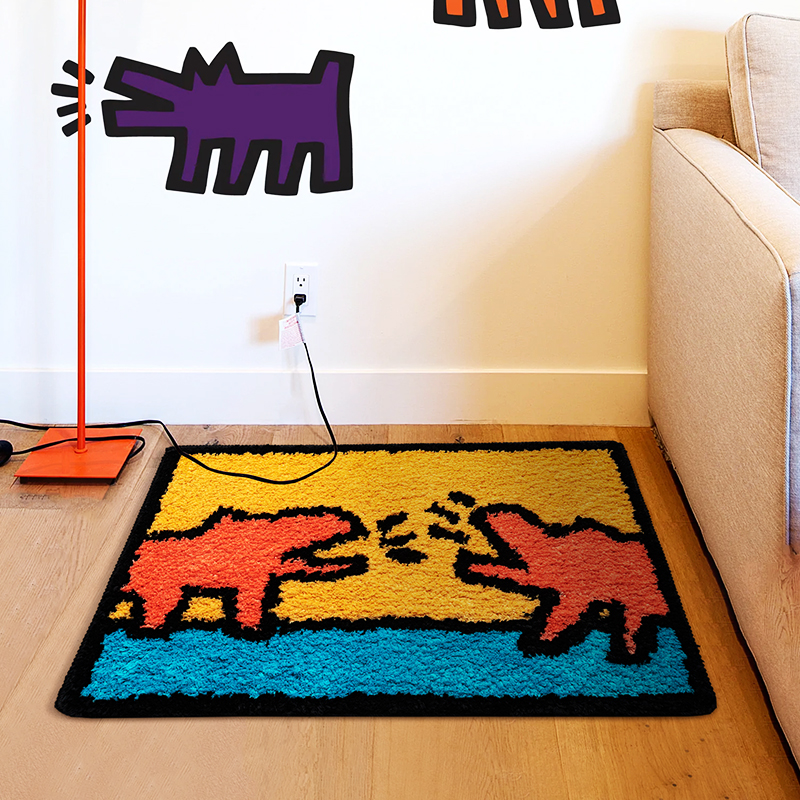 Alfombra de hipopótamo de peluche para dormitorio, pequeña, para la mesita de noche