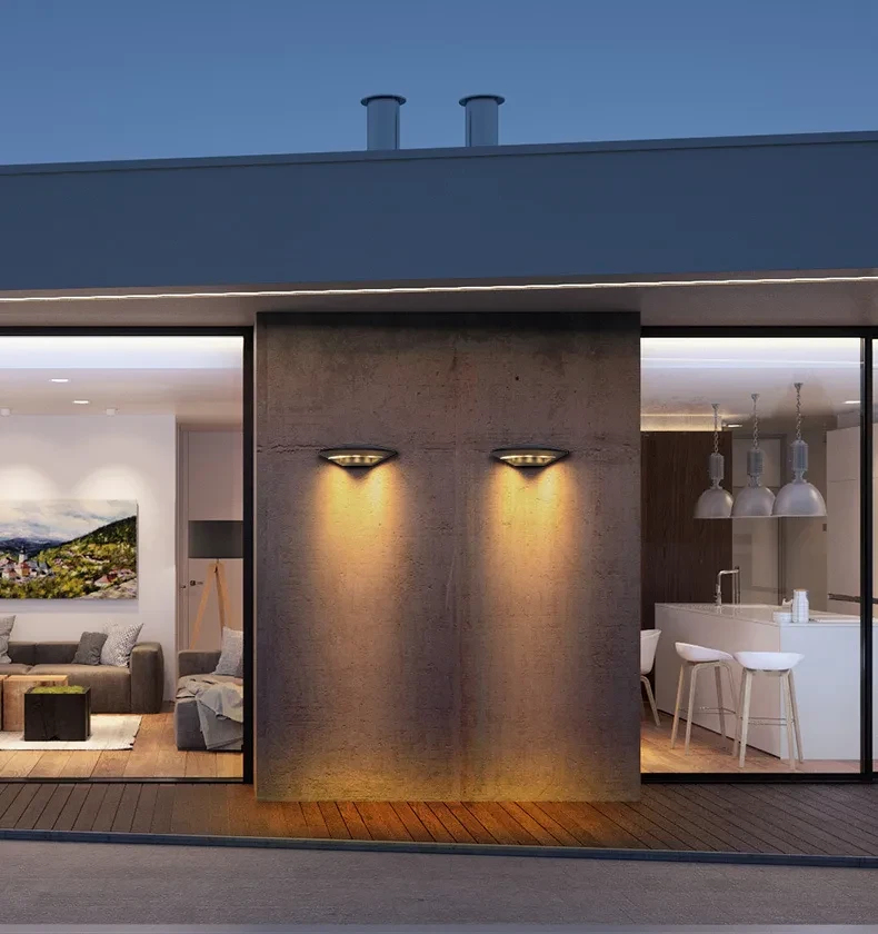Lámpara de pared LED sencilla para exteriores, impermeable, para interiores y patios.