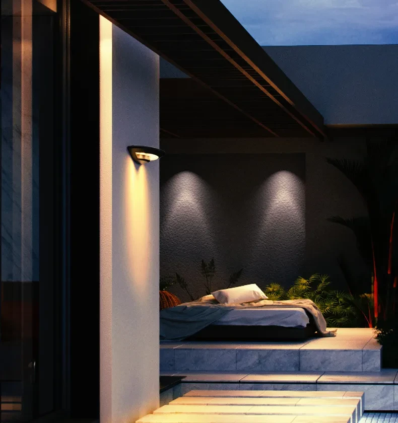 Lámpara de pared LED sencilla para exteriores, impermeable, para interiores y patios.