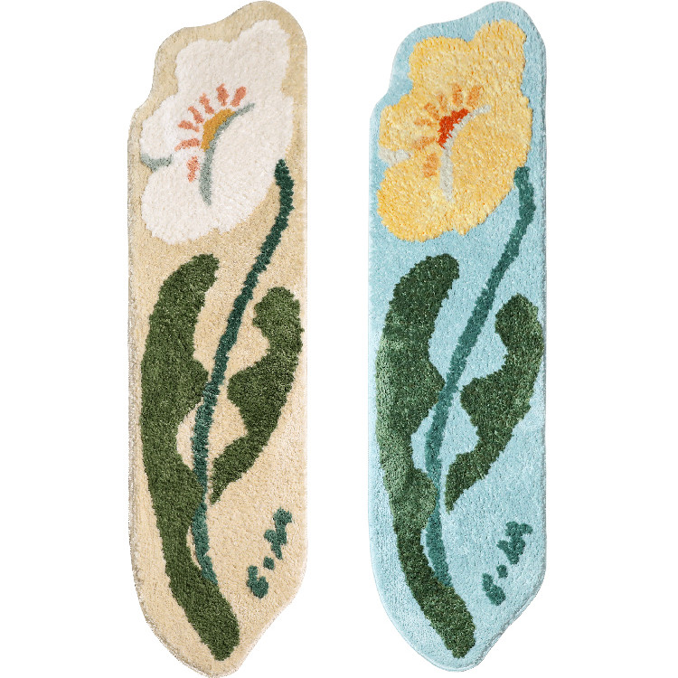 Alfombra original para dormitorio, cojín de noche, lindas flores de niña