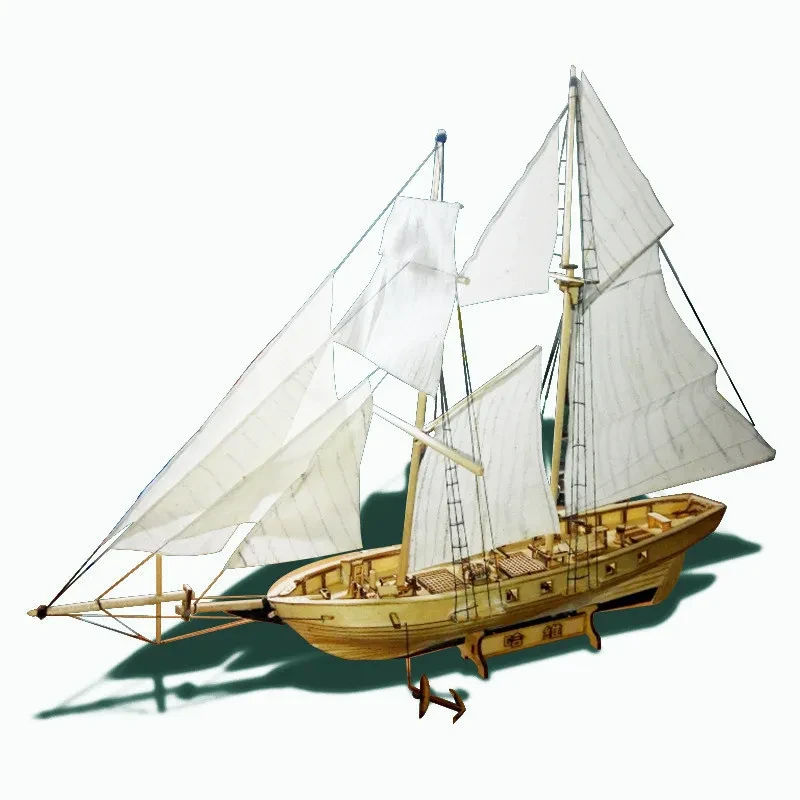Modelo ensamblado del velero Harvey, modelo de barco antiguo occidental de madera, kit de bricolaje, equipo científico popular, gran era náutica