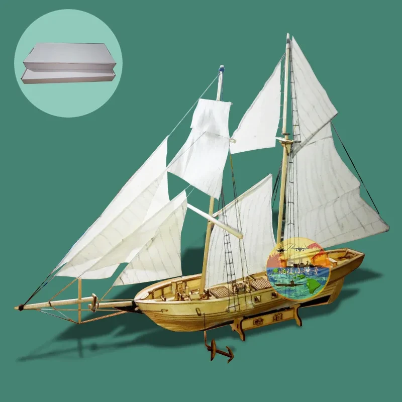 Modelo ensamblado del velero Harvey, modelo de barco antiguo occidental de madera, kit de bricolaje, equipo científico popular, gran era náutica