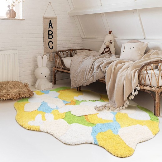 Alfombra de imitación de cachemira para sala de estar, dormitorio, antideslizante y antiincrustante.