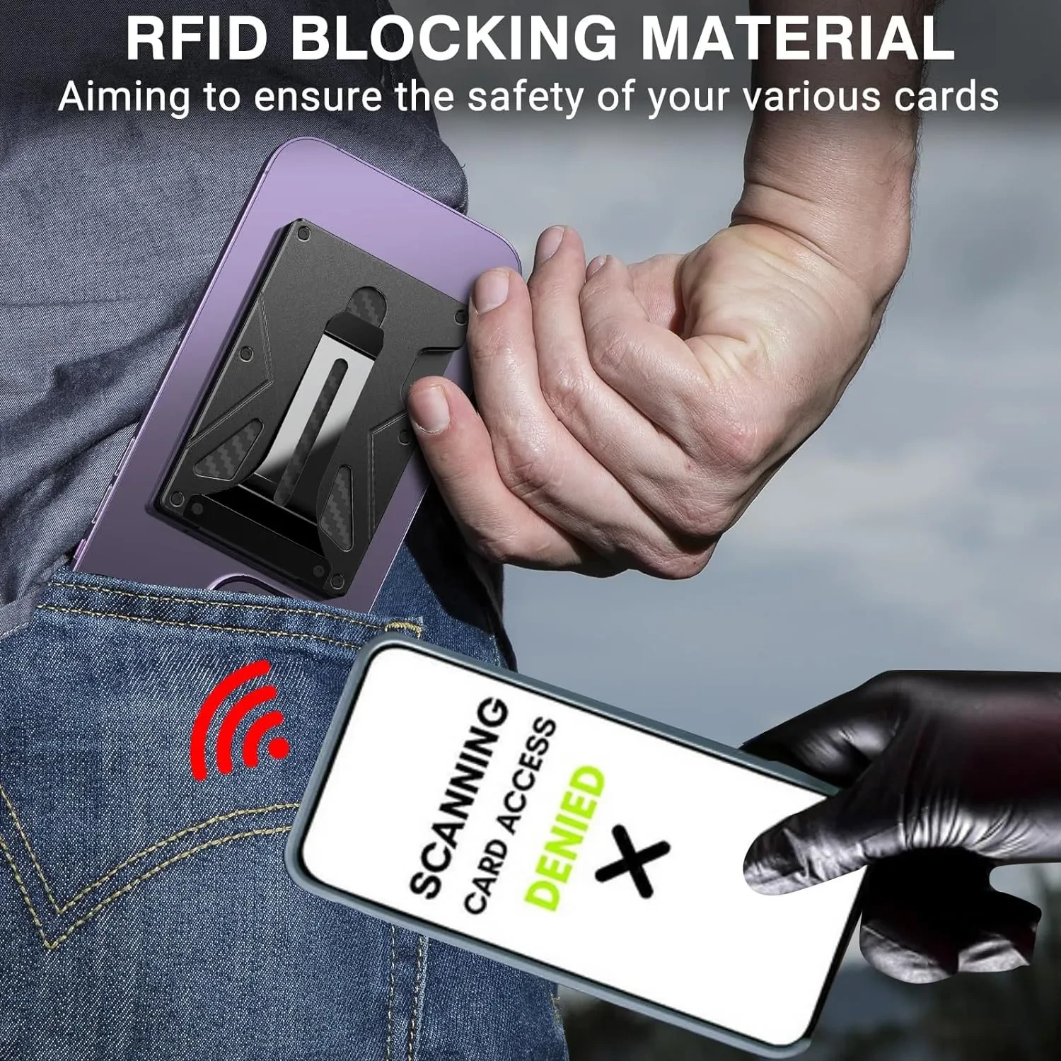 Monedero metálico antirrobo con rastreador RFID