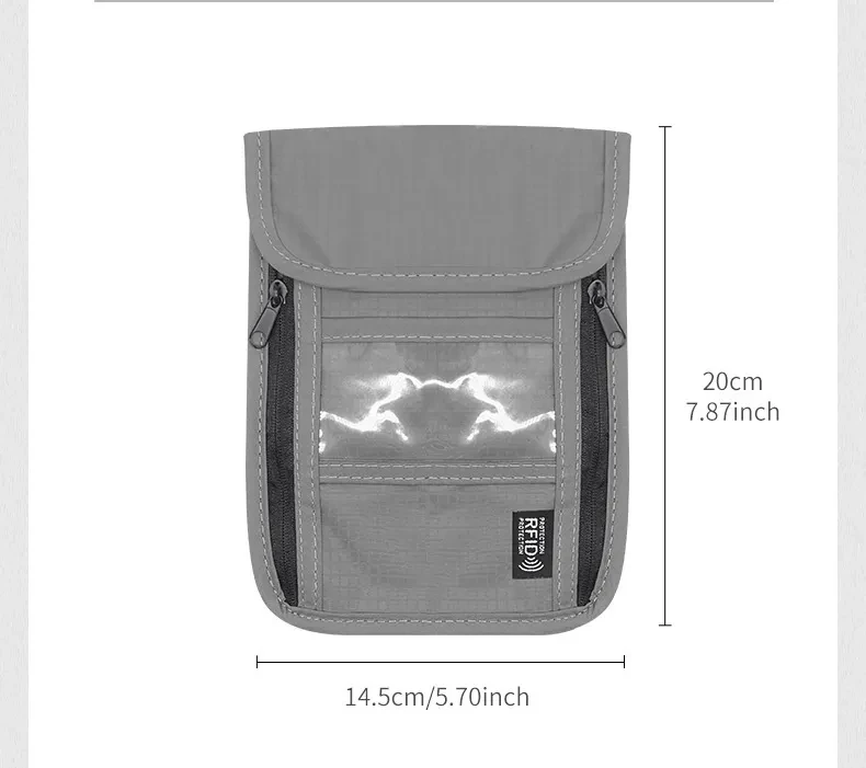 Bolsa de almacenamiento para tarjetas bancarias con múltiples ranuras y protección contra desmagnetización y radiación.