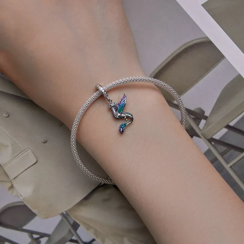 Pulsera de cuentas con diseño de dragón volador con goteo degradado