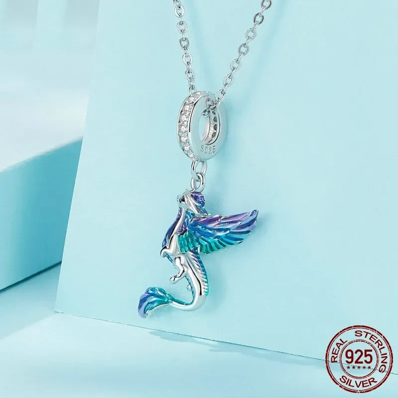 Pulsera de cuentas con diseño de dragón volador con goteo degradado