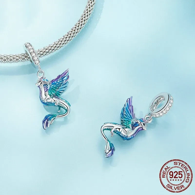 Pulsera de cuentas con diseño de dragón volador con goteo degradado