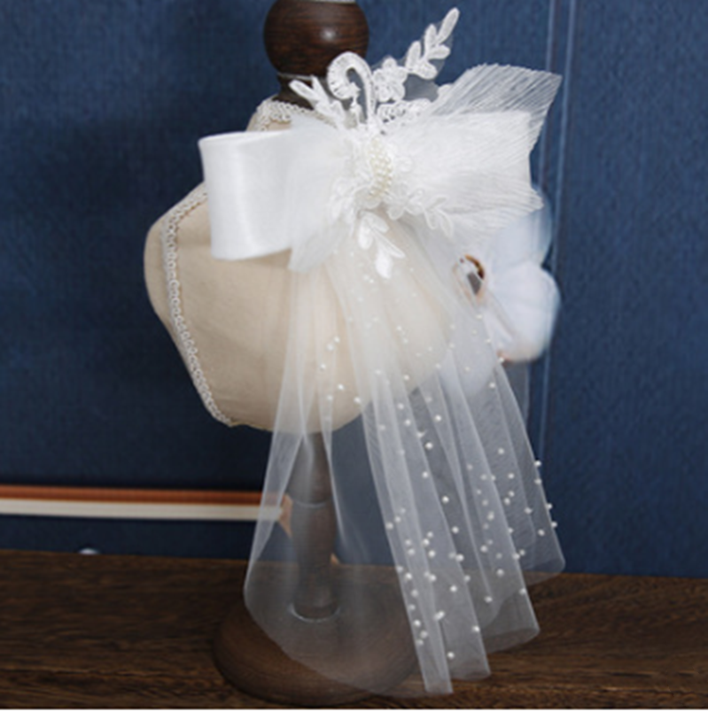 Tocado de novia hecho a mano con hilo de seda y cuentas, accesorios para el cabello