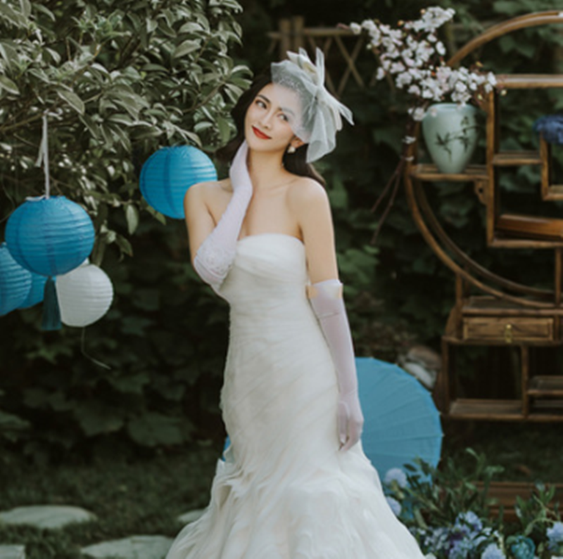 Tocado de novia hecho a mano con hilo de seda y cuentas, accesorios para el cabello