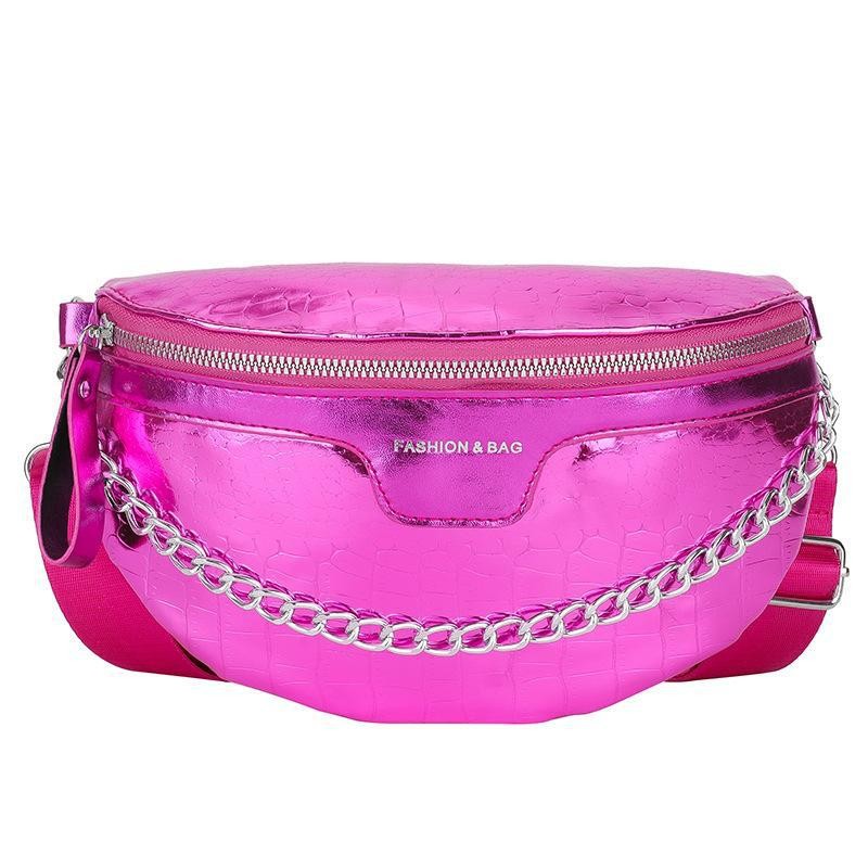 Bolso bandolera de PU a la moda para mujer, con estampado de piedras, bandolera de un solo hombro, bandolera con cinturón que combina con todo.