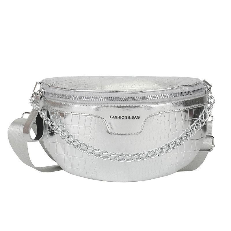 Bolso bandolera de PU a la moda para mujer, con estampado de piedras, bandolera de un solo hombro, bandolera con cinturón que combina con todo.