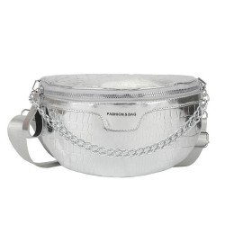 Bolso bandolera de PU a la moda para mujer, con estampado de piedras, bandolera de un solo hombro, bandolera con cinturón que combina con todo.