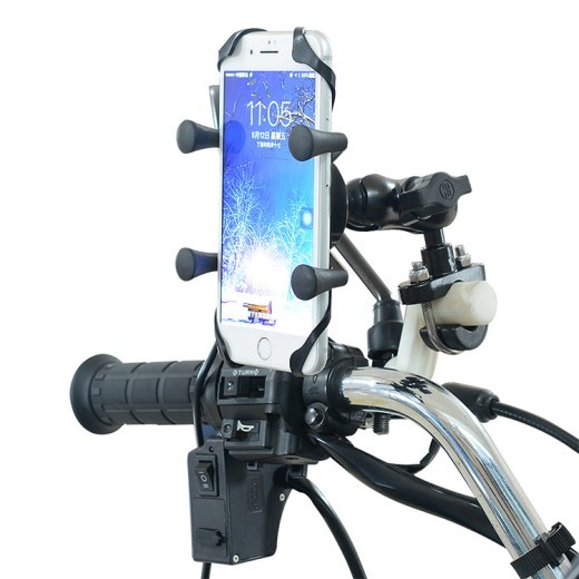 Soporte para teléfono móvil de motocicleta, modificación, accesorios para bicicleta eléctrica, soporte de base de aleación de aluminio