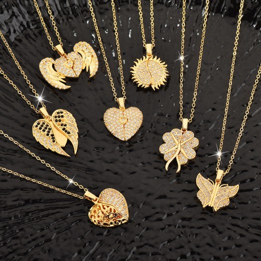 Collar con medallón de corazón con nombre personalizado y circonitas incrustadas, colgante grabado personalizado, regalo de Navidad para madre y abuela.