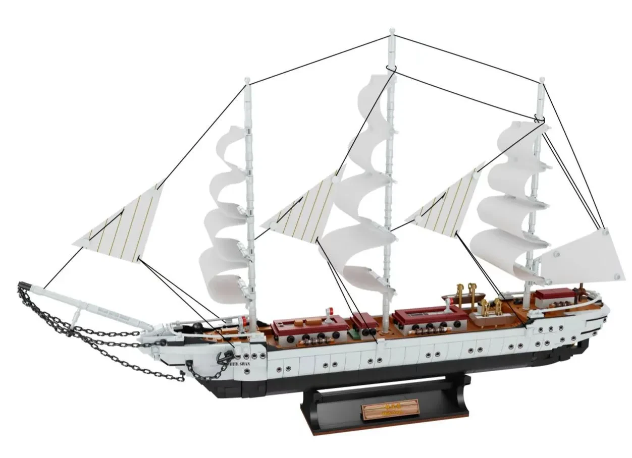 1672 piezas de velero, modelo de cisne blanco, bloques de construcción, juguetes para niños, regalos para niños