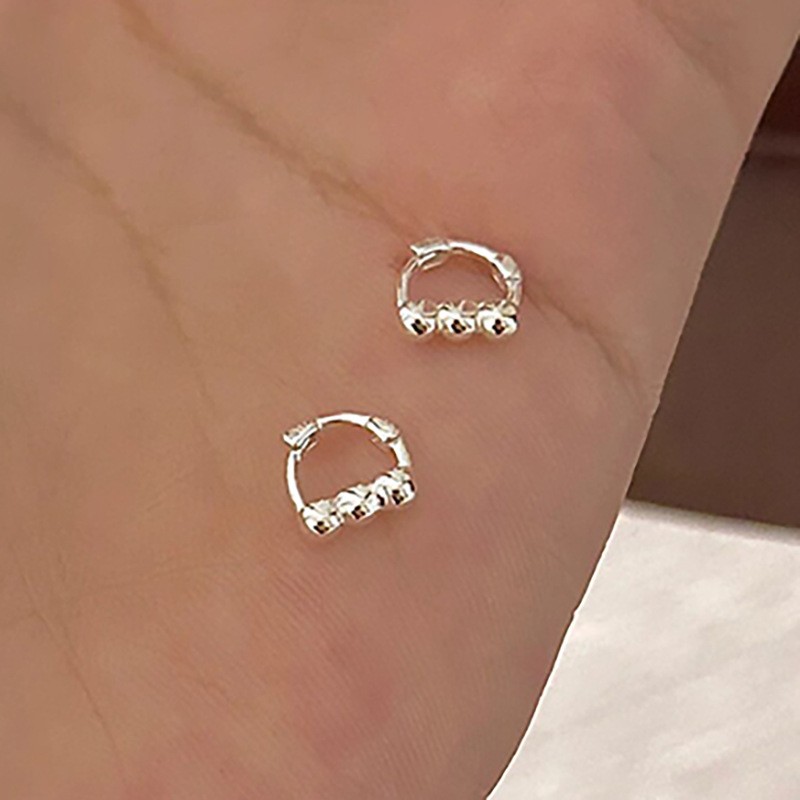 Pendientes de aro con forma de corazón geométrico pequeño de plata de ley 925 auténtica
