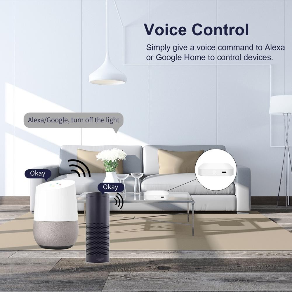 Hub inteligente Tuya ZigBee 3.0: puente de enlace inalámbrico/con cable para control remoto por voz y aplicación