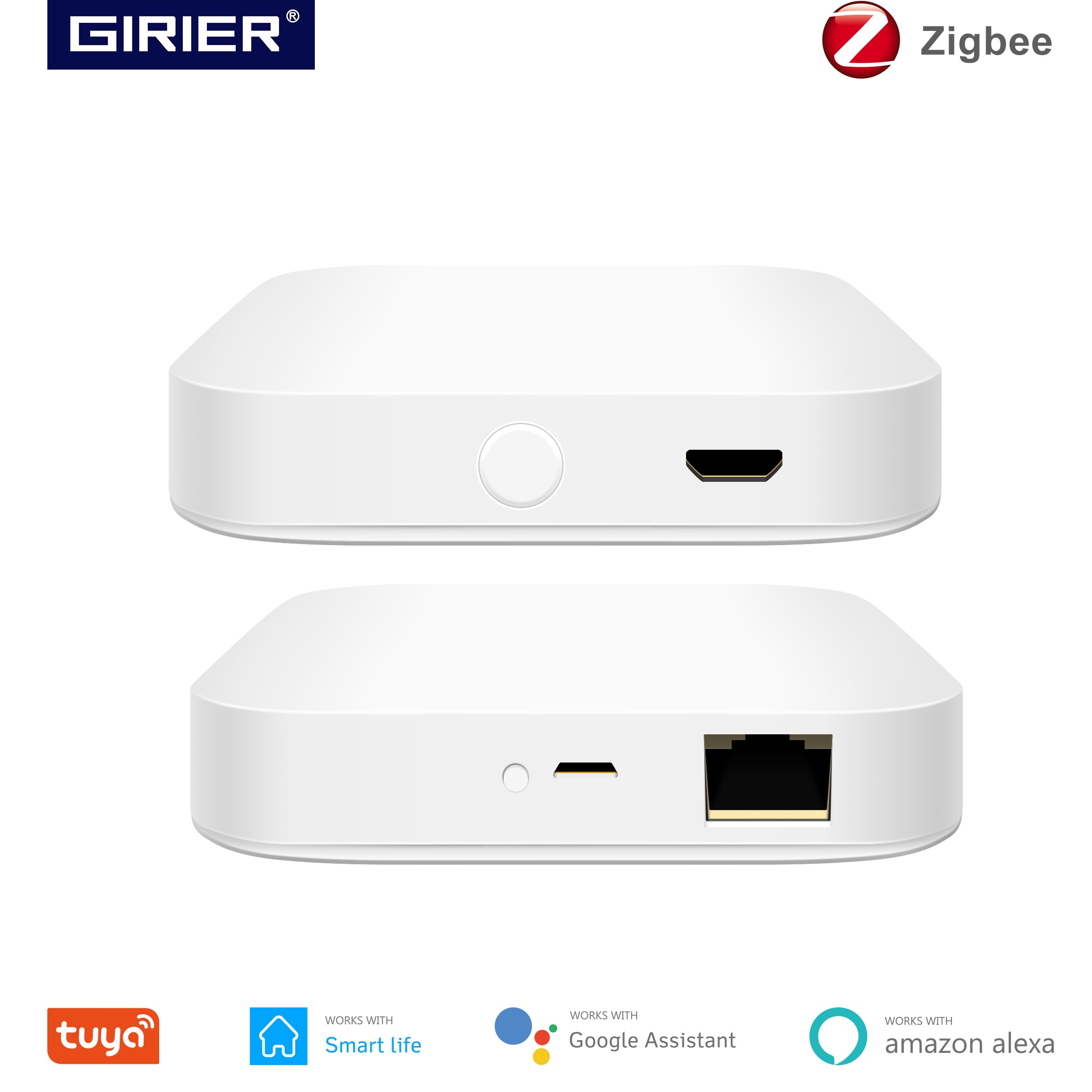 Hub inteligente Tuya ZigBee 3.0: puente de enlace inalámbrico/con cable para control remoto por voz y aplicación