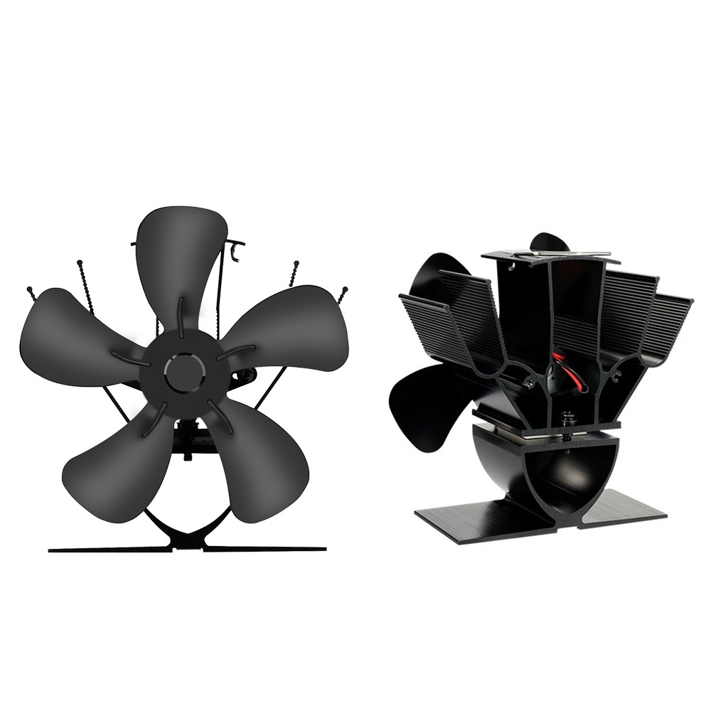 Mini ventilador de estufa - Ventilador ecológico de 5 aspas alimentado por calor para chimeneas y estufas de leña