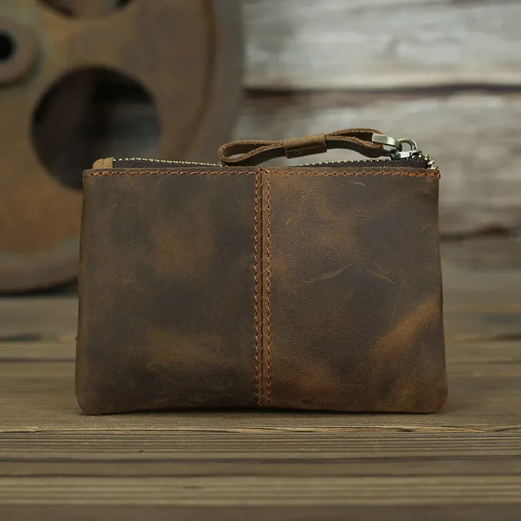 Monedero retro de cuero de Caballo Loco para hombre