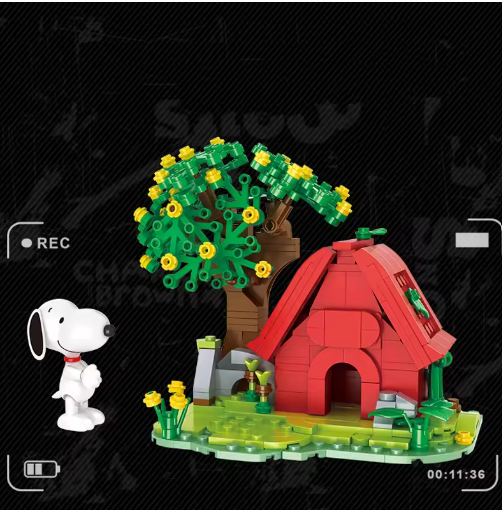 HSANHE Snoopy Animación clásica genuina Snoopy Modelo Bloques de construcción DIY Creativo Escena de moda Bloques ensamblados Juguetes Regalo Chris
