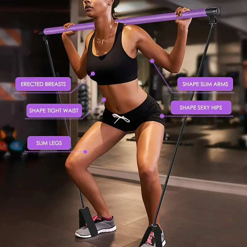 Kit de barra de pilates portátil con banda de resistencia
