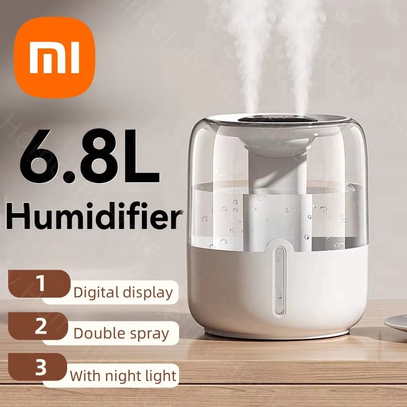 Humidificador Xiaomi - Humidificador de gran capacidad de 6,8 L con pulverizador dual USB