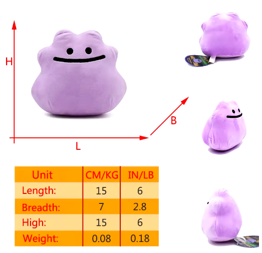 Muñeco de peluche Pokémon Ditto Fliped Dragonite Magikarp Trubbish de doble cara, peluche suave de anime, regalo de cumpleaños y Navidad
