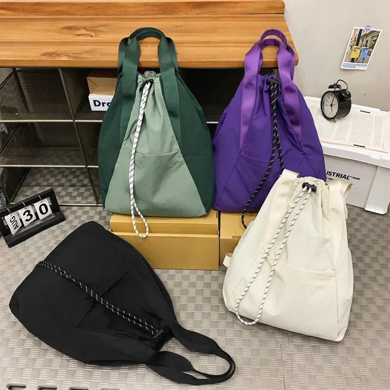 Mochila de moda con cordón, bolso de viaje para el tiempo libre, bolso de hombro ligero para deportes al aire libre, para hombres y mujeres