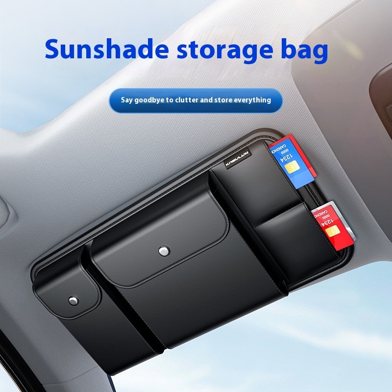 Abrazadera multifuncional para gafas de coche con almacenamiento para persianas solares