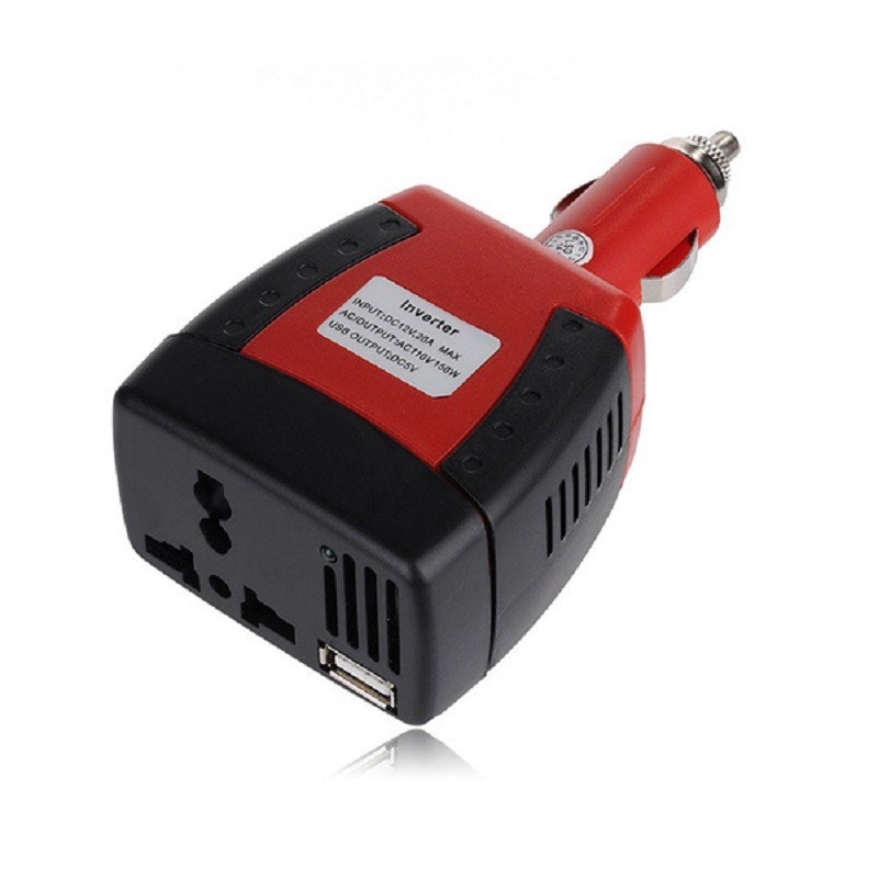 Inversor de coche de 150 W, 12 V a 220 V, adaptador de corriente de 110 V